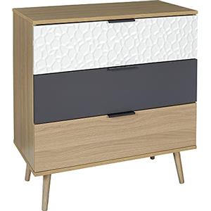 HOME DECO FACTORY HD7147 - Cassettiera a 3 cassetti, 80 x 39 x 75 cm, colore: Grigio antracite