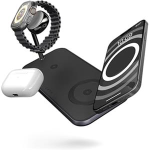 OtterBox Zens Dual+Watch Wireless Charger, Nero