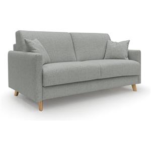 Divani.Store Edgar divano letto matrimoniale in tessuto felis impermeabile grigio chiaro 200 cm (mat. 160x197)