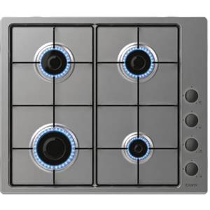 Candy Idea Piano Cottura a Gas 4 Fuochi, Inox | Sicurezza Gas, Griglie Smaltate, Manopole Laterali, Acciaio Inox, Facile da Pulire, LxPxH 59,5x51x0,8 cm, CHW6LBX