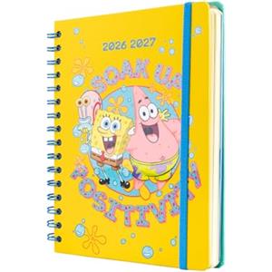 Grupo Erik Sponge Bob Diario Scuola 2026 2027 - Agenda Settimanale A5 | Scuola Medie e Superiore, Diario Scolastico, Copertina Rigida, Stickers, Tasca Interna, 12 Mesi
