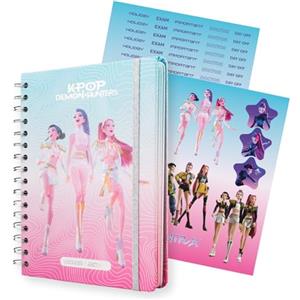 Grupo Erik Kpop Demon Hunters Diario Scuola 2026 2027 - Agenda Settimanale | A5 ,Scuola Medie e Superiore, Diario Scolastico, Copertina Rigida, Stickers, Tasca Interna, 12 Mesi