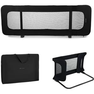 kk Kinderkraft Kinderkraft GUARD & DREAM Sponda Universale per Letto, per Bambini da 18 Mesi a 5 Anni, Facile da Piegare, Altezza Regolabile, Nero