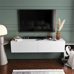 Hanah Home Supporto per TV, melammina, Bianco, Taglia Unica