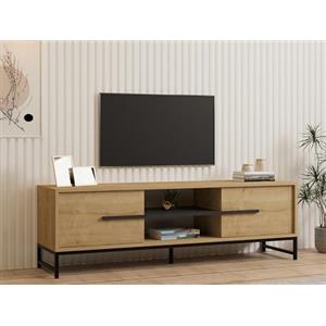 Hanah Home Supporto per TV, melammina, Quercia Zaffiro, Taglia Unica
