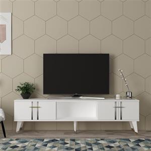 Hanah Home Supporto per TV, melammina, Bianco, Taglia Unica