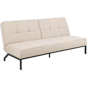 AC Design Furniture Bent Divano Letto Beige 3 Posizioni Letto Moderno 3 Posti Senza Braccioli Divano Imbottito Con Effetto Bicolore Gambe Nere, L 198 x H 87 x P 95 cm