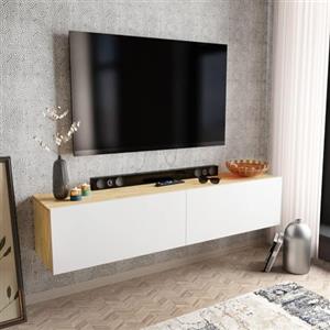 Hanah Home Supporto per TV, melammina, Zaffiro Bianco, Taglia Unica