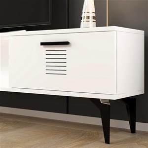Hanah Home Supporto per TV, melammina, Bianco, Taglia Unica