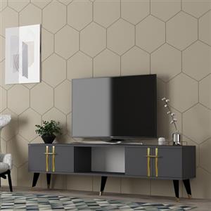 Hanah Home Supporto per TV, melammina, Antracite Oro, Taglia Unica