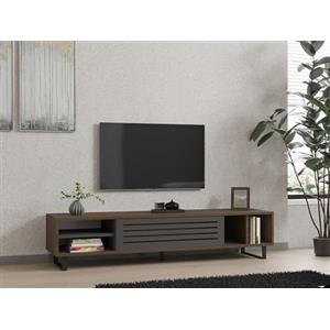 Hanah Home Supporto per TV, melammina, Noce Antracite, Taglia Unica