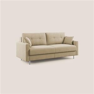 Divani.Store Megan divano letto matrimoniale in microfibra smacchiabile, beige, 168 cm (mat.120x197)