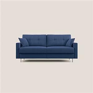 Divani.Store Megan divano letto matrimoniale in microfibra smacchiabile, blu, 168 cm (mat.120x197)