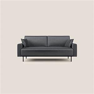Divani.Store Arthur divano moderno in velluto morbido impermeabile, antracite, 162 cm