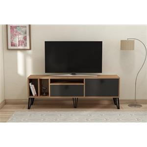 Hanah Home Supporto per TV, melammina, Atlantic Pine Black, Taglia Unica