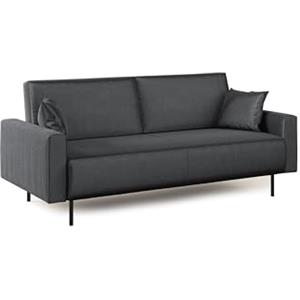 Divani.Store Arthur divano moderno in velluto morbido impermeabile, antracite, 192 cm