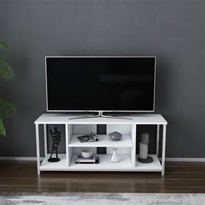 Hanah Home Supporto per TV, melammina, Bianco, Taglia Unica