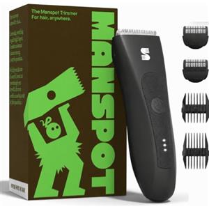 MANSPOT Rasoio Elettrico Corpo Uomo, Depilatore con Lama in Ceramica | Ipoallergenico, IPX7 Impermeabile Wet & Dry, 4 Pettini Guida per Parti Intime, Zone Sensibili, Barba, Braccia, Gambe, Ascelle