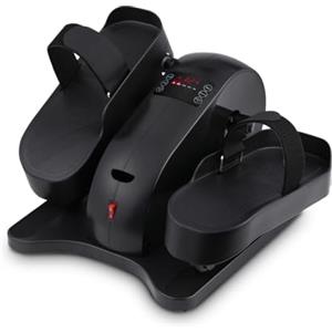 NK Mini Ellittica Elettrica con Telecomando, Pedalatore Silenzioso per Casa o Ufficio, 12 Livelli, Display LCD, Allenamento Passivo, Compatto, Nero