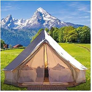 ZKLGS Tenda da campeggio for 4-12 persone 3-7 m Tenda a campana in tela di cotone impermeabile Outdoor 4 stagioni Festa in famiglia Picnic Yurta con foro for stufa Efficienza