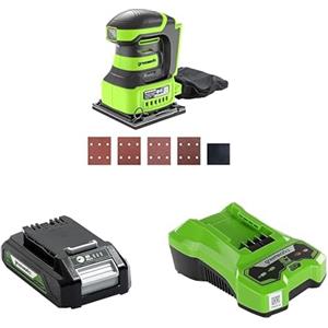 Greenworks Tools Greenworks Levigatrice orbitale 24V con Batteria 2Ah e Caricabatteria