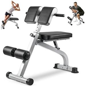 Generic Sedia romana commerciale pieghevole per iperestensione panca resistente regolabile per schiena e gambe per palestra domestica fitness allenamento di forza addominali
