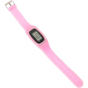 DIYEAH Braccialetto Pedometro in Silicone Rosa Conteggio Passi | Schermo Ben Visibile, senza App Né Telefono, per Camminata e Allenamento, Batteria Ag10 Inclusa