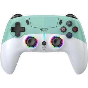 Wusvive Controller di gioco per PS5 con luci LED, microfono e pulsanti | Materiale ABS, effetti LED dinamici, microfono incorporato, funzioni personalizzate, 18x14x7cm, per giochi competitivi