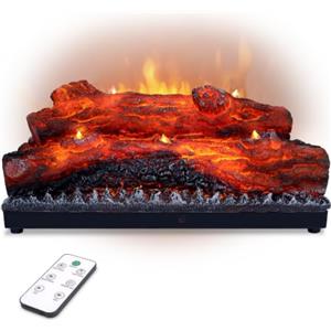 DAINIQUKANHAI Tronchi per camino elettrico realistico effetto fiamma finta blocco fiamma alimentato USB camino elettrico telecomando posizionamento camino decorazione domestica 42,4 x 22,1 x 15 cm