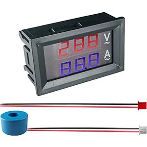 Gebildet LED 2in1 Multimetro Display del Pannello Rilevatore di Amperaggio di Tensione con Trasformatore di Corrente 230V/380V, Volt Amp Meter Voltmetro Digitale Amperometro AC 50V-500V 10A