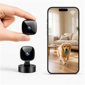 Générique Mini telecamera di sicurezza WiFi,sorveglianza interna senza fili | Visione Notturna & Rilevamento Movimento, Angolo 360° per Mantenere su Bambino, Animale o Domestico, Piccoli Spazi e Noleggio