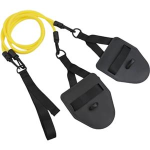 Hoppipola Allenatore di nuoto a secco con pagaie, fascia di resistenza in TPE altamente elastica per allenamento di forza (giallo, 9 kg)