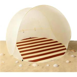 Generic Tenda da spiaggia parasole per 3/4 persone facile da montare protezione UV | Rifugio da spiaggia con finestra in rete ventilata per giardino cortile viaggi vacanze festa campeggio picnic