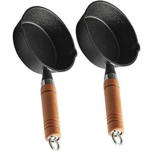 ABOOFAN 2 Pentole Piccole in Ghisa per Sciogliere Cioccolato e | Cucinare, Fondere o Caramelle Manico Ergonomico, Finitura Nera Regalo