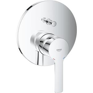 GROHE Lineare Set Finitura Miscelatore Doccia/Vasca Incasso Monocomando con Deviatore Automatico 2 Vie (Leva Metallica, Cartuccia Ceramica 46 mm, Senza Box da Incasso), Cromo
