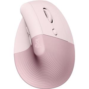 Logitech Lift Mouse Ergonomico Verticale | Senza Fili, Bluetooth/Logi Bolt USB, Clic Silenziosi, 4 Tasti, Windows/macOS/iPadOS, Laptop, PC - Rosa