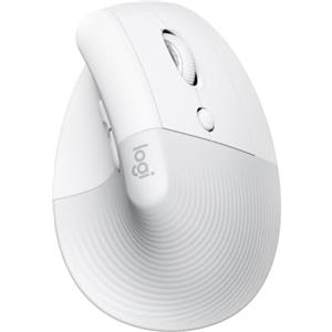Logitech Lift Mouse Ergonomico Verticale | Senza Fili, Ricevitore Bluetooth o Logi Bolt USB, Clic Silenziosi, 4 Tasti, Windows/macOS/iPadOS, PC/Laptop - Bianco