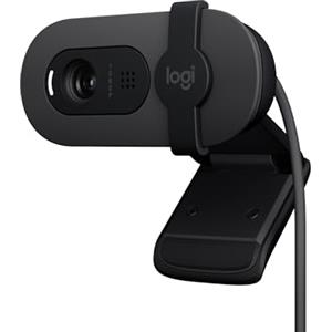 Logitech Brio 100 Full HD per riunioni e streaming | Bilanciamento illuminazione, microfono, copriobiettivo, USB-A per Microsoft Teams, Google Meet, Zoom ecc - Grafite