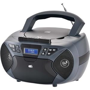 Majestic AH 2430 DAB - Boom Box Portatile Lettore CD, Radio DAB e FM, Riproduttore cassette, Ingresso AUX-IN, Nero