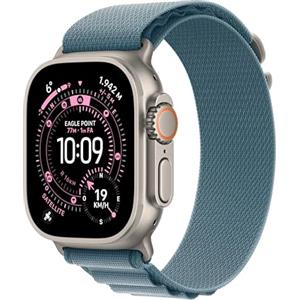 Apple Watch Ultra 3 GPS + Cellular, Cassa 49 mm in titanio naturale con Alpine Loop blu chiaro - Large