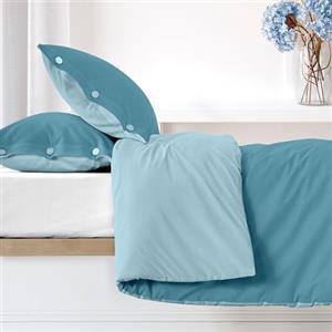 Ruggeri Set Copripiumino Matrimoniale Cotone, Federe, Lenzuola Sacco, Blu | Set Copripiumino 100% Cotone di Alta Qualità Morbido e Traspirante 2 Federe + 1 Copripiumino Collezione Everyday
