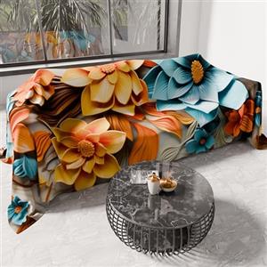 PETTI Artigiani Italiani - Telo Arredo in Microfibra, Copritutto, Copridivano 300x270 cm, Fantasia Floreale 05 16 | Telo Protettivo Lavabile, Copriletto e Copritavolo Multiuso per Divani