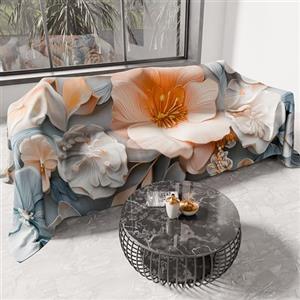 PETTI Artigiani Italiani - Telo Arredo in Microfibra, Copritutto, Copridivano 360x270 cm, Fantasia Floreale 05 20 | Telo Protettivo Lavabile, Copriletto e Copritavolo Multiuso per Divani