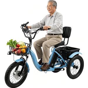 Generic Triciclo elettrico pieghevole per adulti da 18 pollici con pedalata assistita, ideale per l'uso quotidiano.