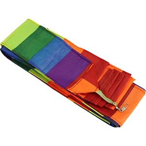Peosaard Accessori per aquiloni acrobatici, Coda di Aquilone 10M Panno in Fibra Chimica Streamer colorato Accessori per acrobazie galleggianti, Coda Lunga