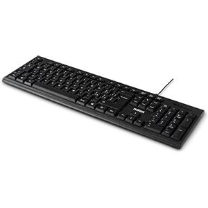 Nilox NXKBIT000011 Tastiera USB Ergonomica, Leggera e Compatta con Layout Italiano, Anti-usura, Cavo 1,5 metri, Tastiera Nera Compatibile con Windows, Linux e Mac