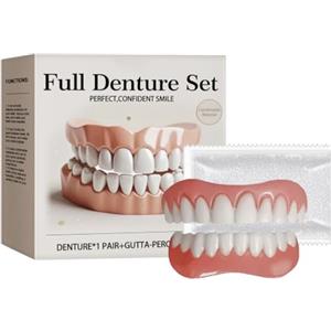AEIXYA 1 Set Dentiera Finta Naturale, Dentiera Provvisoria, Denti Finti Da Applicare Da Soli,Provvisoria Denti Finti Per Uomini E Donne Di Denti Imperfetti(C)