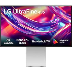 LG UltraFine evo 32U990A, Monitor 32" 6K Thunderbolt 5 per Mac e Creatività | Integrazione totale con Mac, Nano IPS Black, Adobe RGB 99,5%, DCI-P3 98%, HDR600 per creator e professionisti