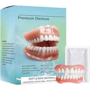 AEIXYA 1 Set Dentiera Finta Naturale, Dentiera Provvisoria, Denti Finti Da Applicare Da Soli,Provvisoria Denti Finti Per Uomini E Donne Di Denti Imperfetti(G)