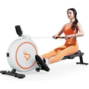 Deerrun Vogatore Magnetico 32 Livelli di Resistenza con Display LCD, Vogatore per Casa Capacità di Peso 136 kg,Vogatore Professionale con APP Controllo, Vogatore ad Acqua